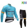 Set Langarmtrikot + Radhose Lange 2017 Astana Pro Team Kinder N001